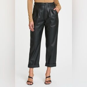 Pistola Kellin Pleated Faux Leather Trouser Slate Black Size 26